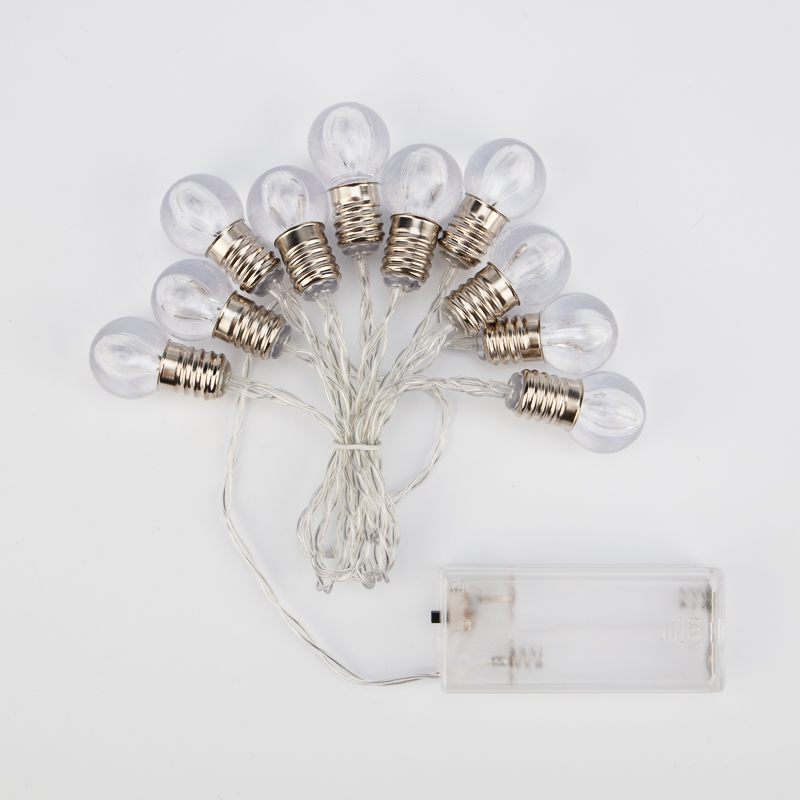 Гирлянда светодиодная Лампочки 10 LED, 1.5 м, прозрачный ПВХ, теплый белый цвет свечения, 2 х АА (батарейки не в комплекте) NEON-NIGHT — фото