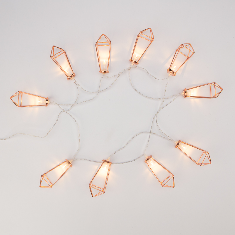 Гирлянда светодиодная Кристаллы бронзовые 10 LED, 1,5 м, прозрачный ПВХ, теплый белый свет свечения, 2 х АА (батарейки не в комплекте) NEON-NIGHT — фото