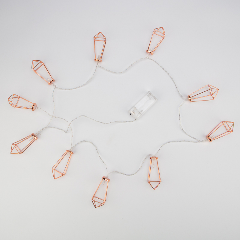 Гирлянда светодиодная Кристаллы бронзовые 10 LED, 1,5 м, прозрачный ПВХ, теплый белый свет свечения, 2 х АА (батарейки не в комплекте) NEON-NIGHT — фото