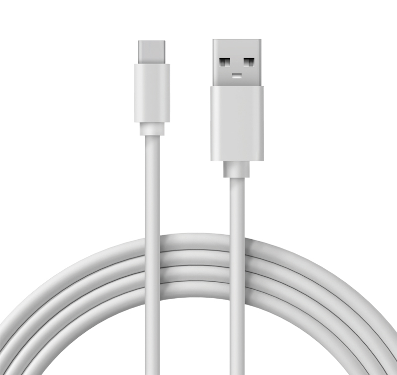 Кабель USB-A – Type-C, 3 А, 1м, ПВХ, белый REXANT
