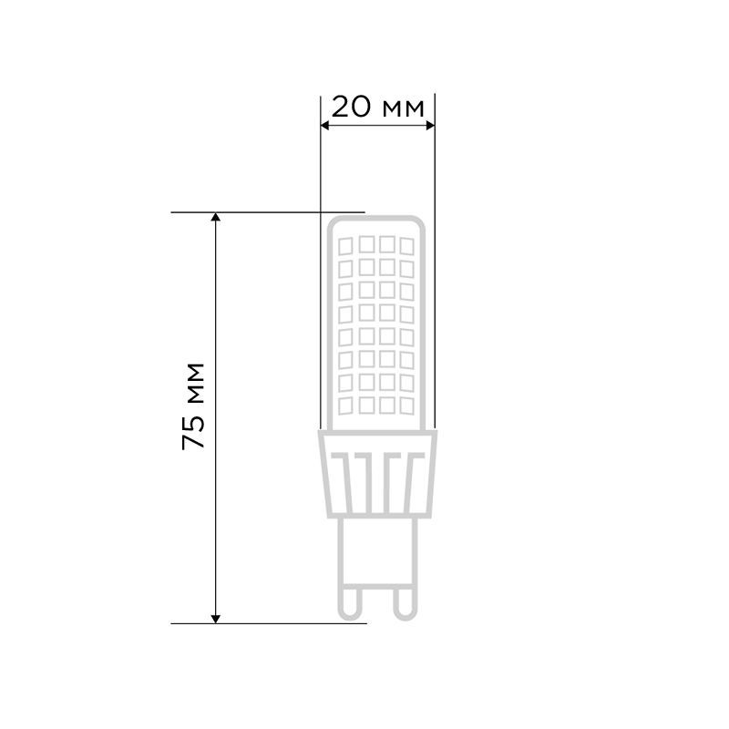 Лампа светодиодная капсульного типа JD-CORN G9 230В 7Вт 2700K теплый свет (поликарбонат) REXANT — фото