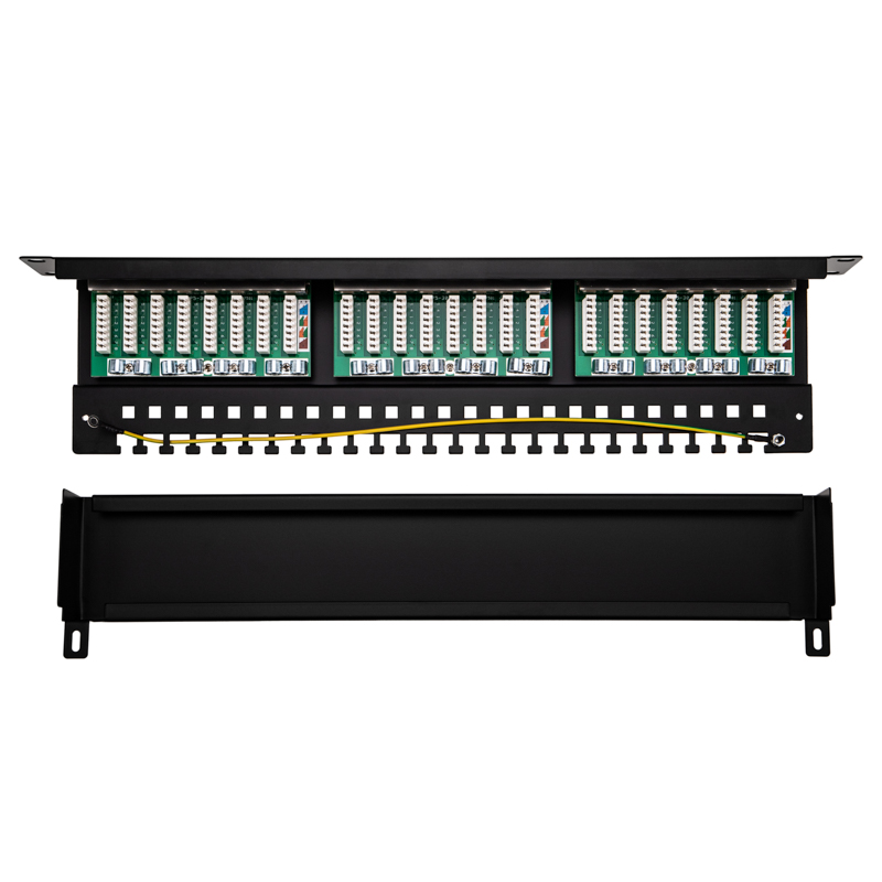 Патч-панель 19" 1U, CAT 5e, 24 порта RJ-45, экранированная, Dual IDC REXANT — фото