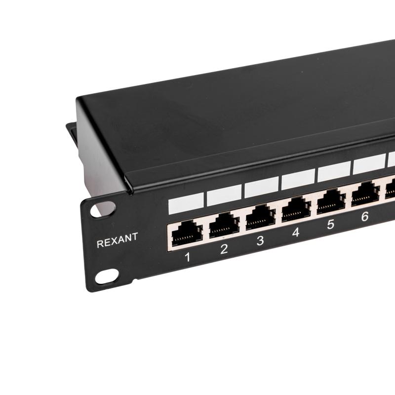 Патч-панель 19" 1U, CAT 5e, 24 порта RJ-45, экранированная, Dual IDC REXANT — фото