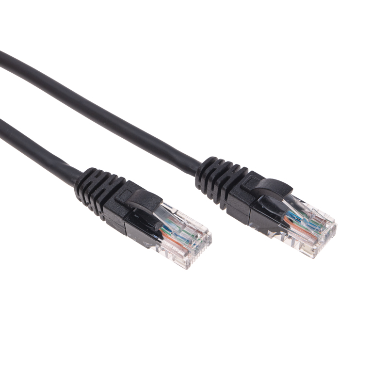 Шнур коммутационный патч-корд U/UTP, CAT 5e, RJ45-RJ45, 26AWG, LSZH, черный, 0,5м REXANT — фото