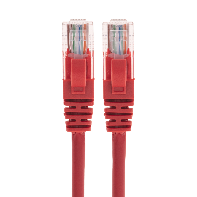 Шнур коммутационный патч-корд U/UTP, CAT 5e, RJ45-RJ45, 26AWG, LSZH, красный, 1м REXANT — фото