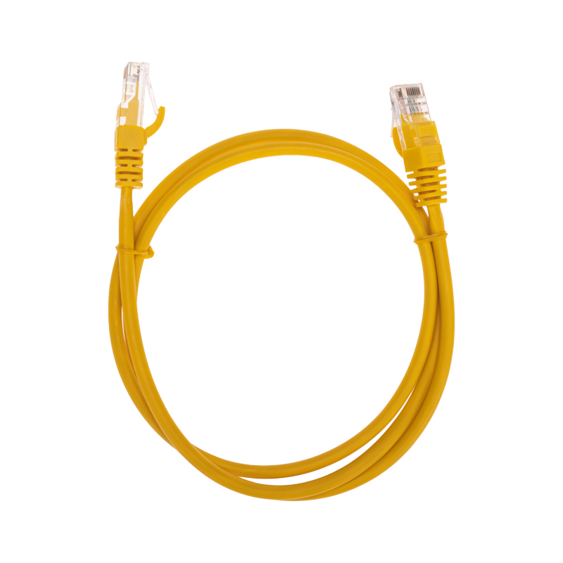Шнур коммутационный патч-корд U/UTP, CAT 5e, RJ45-RJ45, 26AWG, LSZH, желтый, 1м REXANT — фото