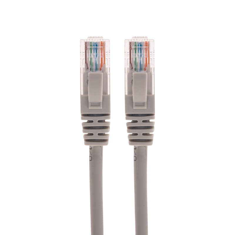 Шнур коммутационный патч-корд U/UTP, CAT 5e, RJ45-RJ45, 26AWG, LSZH, серый, 2м REXANT — фото