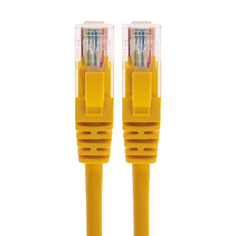 Шнур коммутационный патч-корд U/UTP, CAT 5e, RJ45-RJ45, 26AWG, LSZH, желтый, 2м REXANT — фото