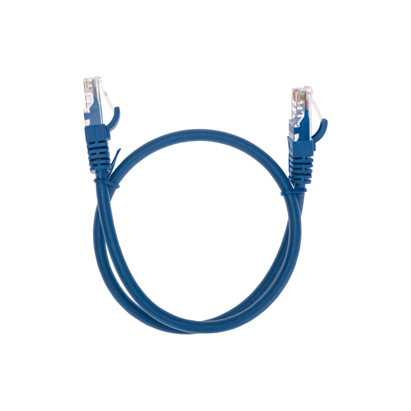 Шнур коммутационный патч-корд U/UTP, CAT 6, RJ45-RJ45, 26AWG, LSZH, синий, 0,5м REXANT — фото