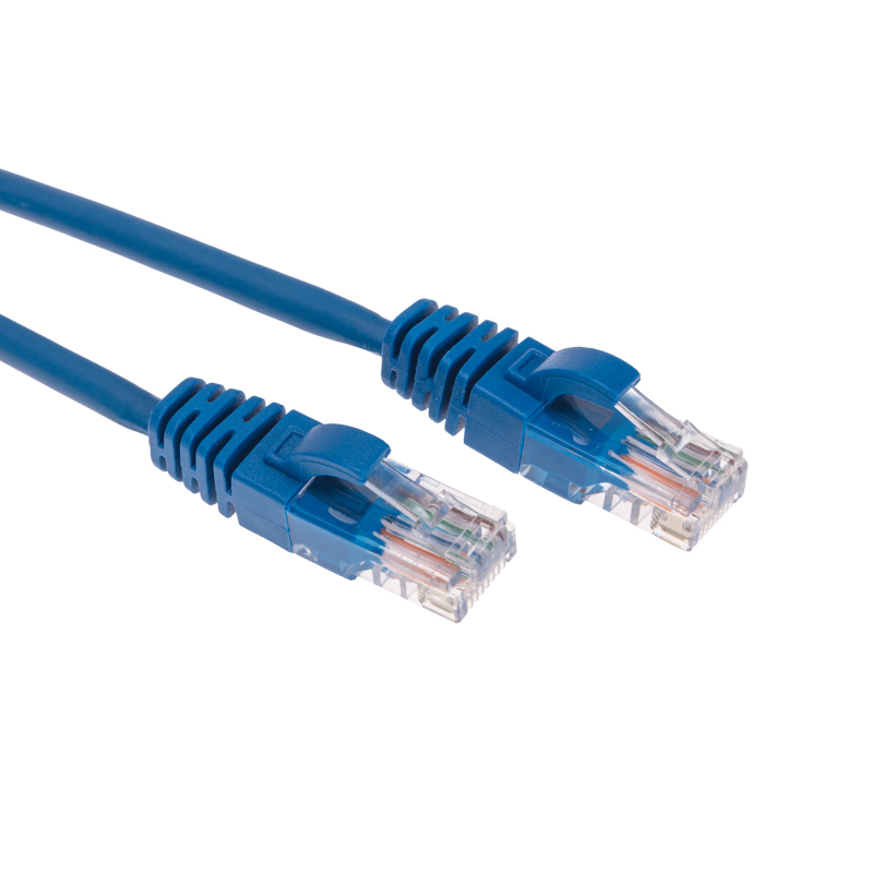 Шнур коммутационный патч-корд U/UTP, CAT 6, RJ45-RJ45, 26AWG, LSZH, синий, 1м REXANT — фото