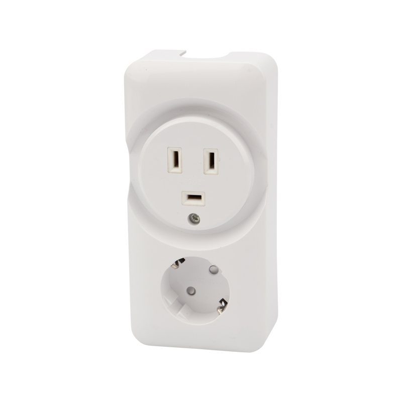 Розетка РШ/Евро двойная для электрической плиты 32А/16A, 250В, 2Р+РЕ (ОУ) белая REXANT — фото