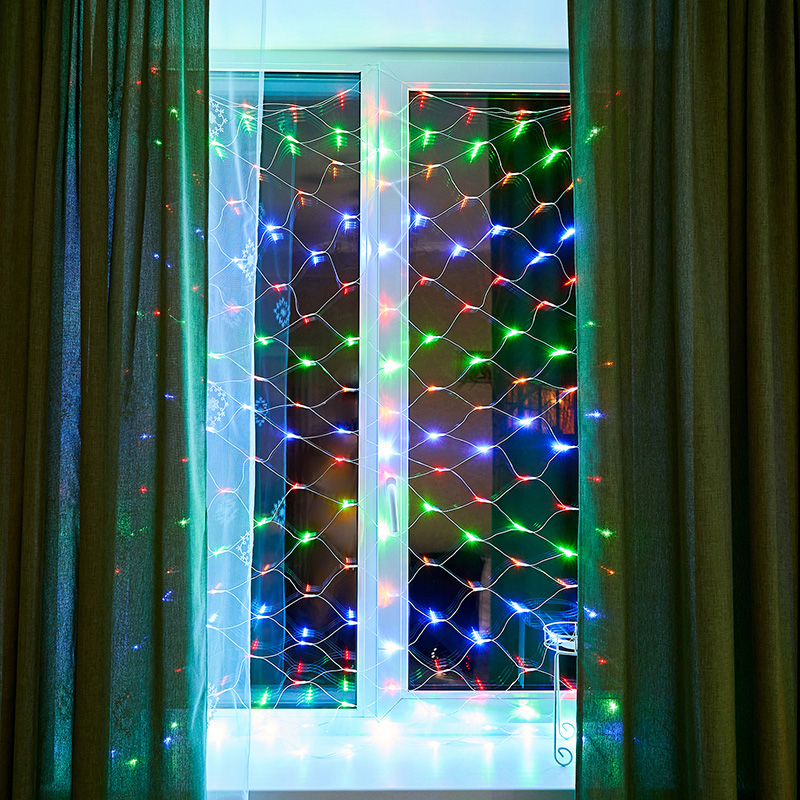 Гирлянда Сеть 1,8х1,5м, прозрачный ПВХ, 180 LED Мультиколор — фото