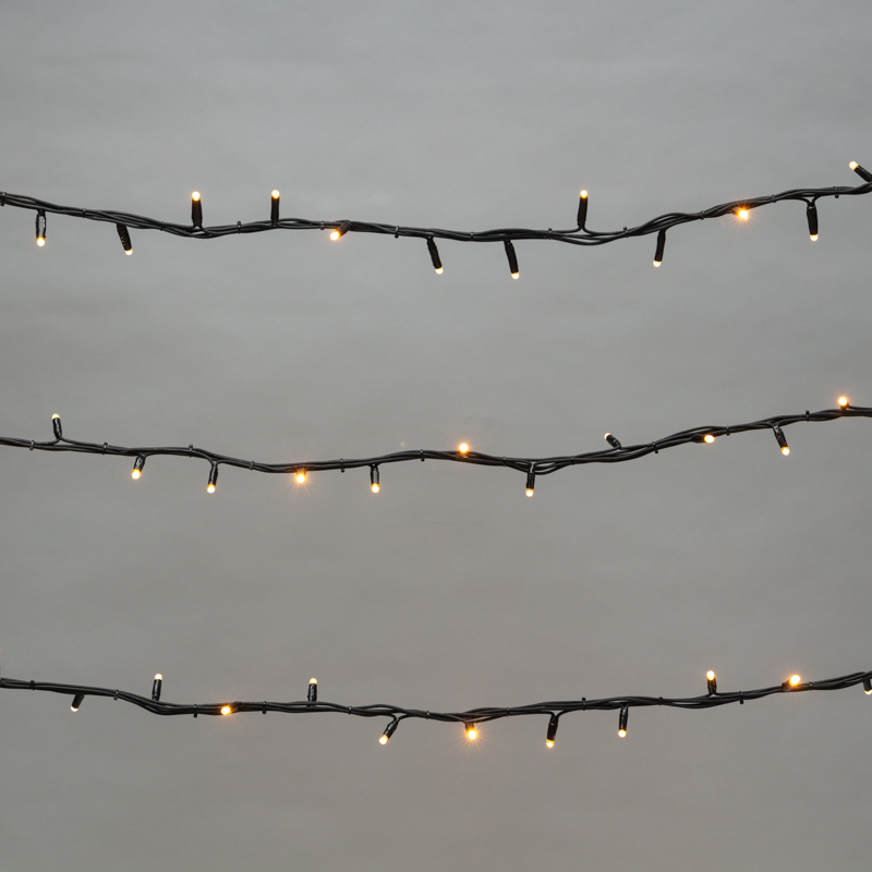 Гирлянда Нить управляемая 20м 240 LED ТЕПЛЫЙ БЕЛЫЙ черный каучук IP67 свечение с динамикой 230В не соединяется нужен контроллер 217-204 NEON-NIGHT — фото