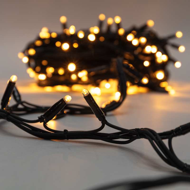 Гирлянда Нить управляемая 20м 240 LED ТЕПЛЫЙ БЕЛЫЙ черный каучук IP67 свечение с динамикой 230В не соединяется нужен контроллер 217-204 NEON-NIGHT — фото
