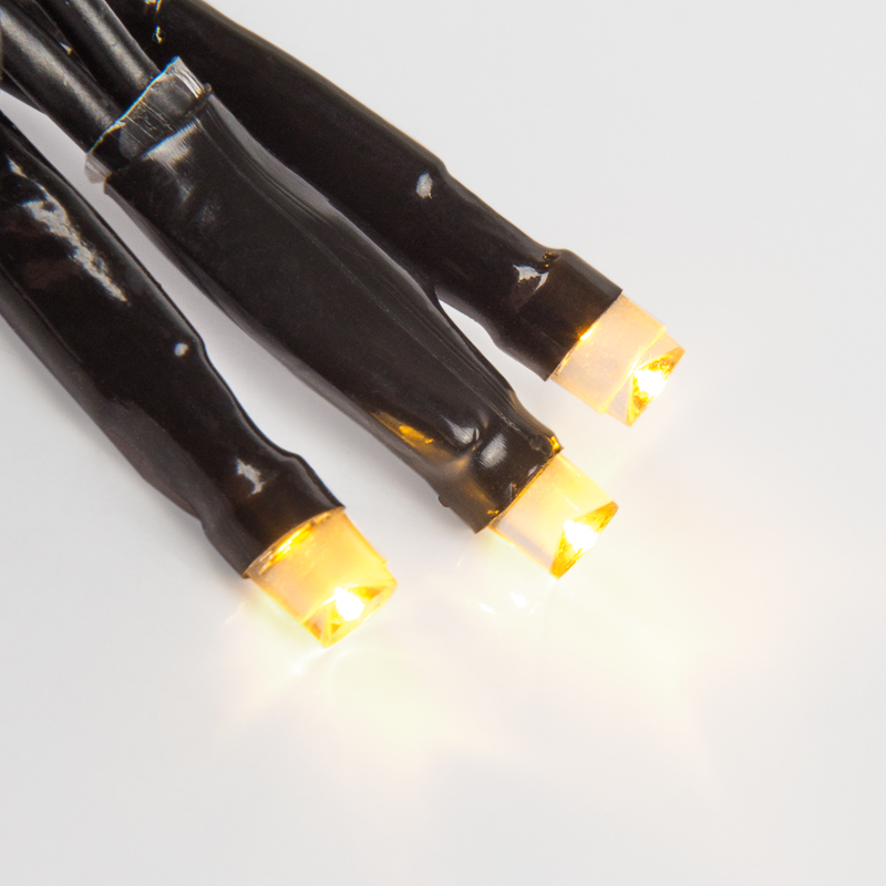 Гирлянда Нить управляемая 20м 200 LED ТЕПЛЫЙ БЕЛЫЙ черный ПВХ IP65 свечение с динамикой 230В нужен контроллер 217-204 NEON-NIGHT — фото