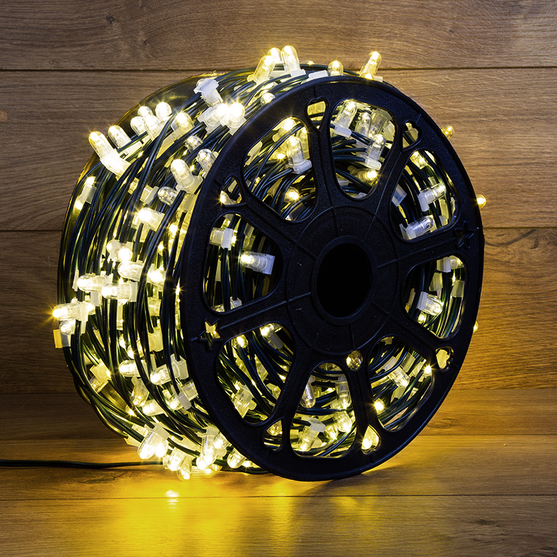 Гирлянда LED Clip Light 12V шаг 150 мм, цвет диодов ТЕПЛЫЙ БЕЛЫЙ, Flashing (Белый) — фото