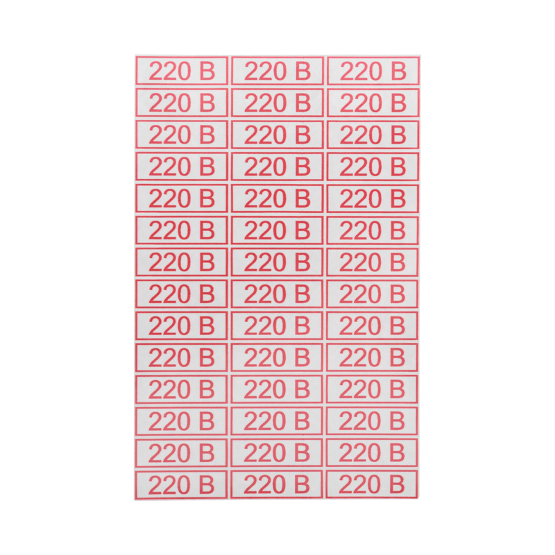Наклейка знак электробезопасности «220 В» 10х30мм (42 шт. на листе, 5 листов) REXANT — фото