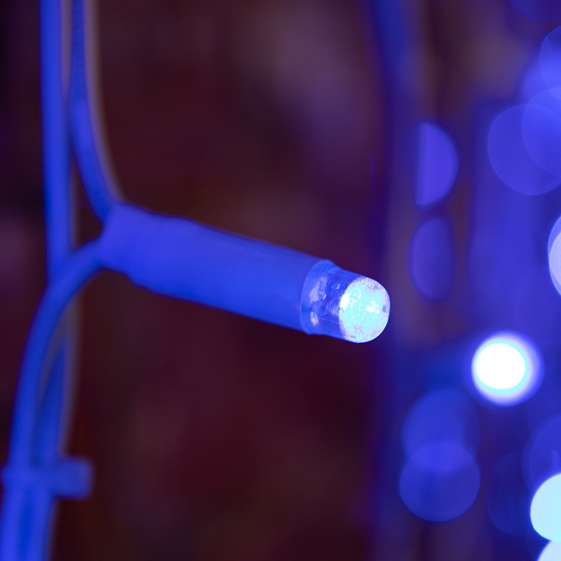 Гирлянда светодиодная Занавес 2х1,5м 360 LED СИНИЙ белый КАУЧУК IP67 постоянное свечение 230В блок в комплекте NEON-NIGHT — фото