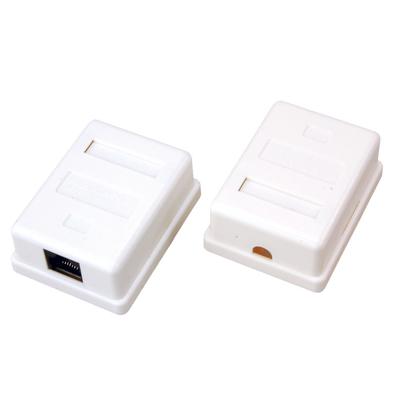 Розетка сетевая LAN, на стену, 1 гнездо 8Р8С (RJ-45), CAT 5e REXANT — фото