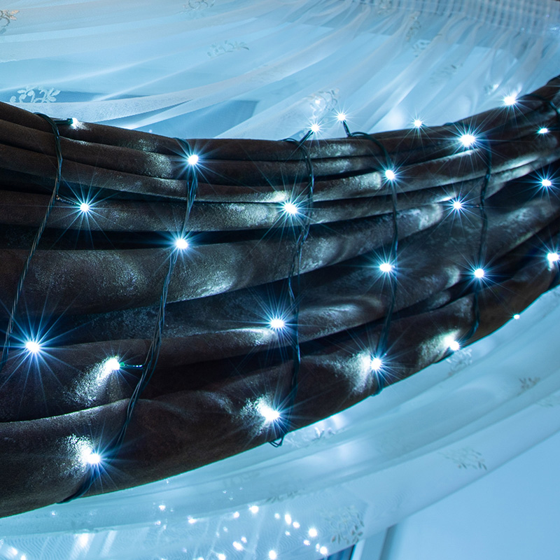 Гирлянда светодиодная универсальная 200 LED БЕЛЫЕ 20 метров, с контроллером — фото