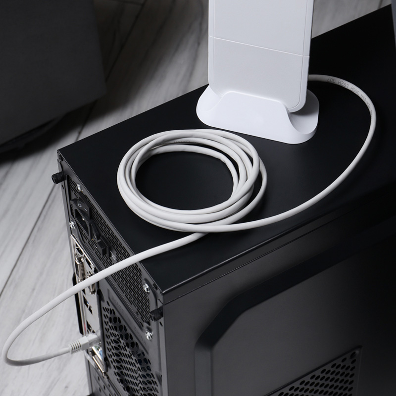 Шнур коммутационный патч-корд U/UTP RJ45-RJ45, CAT 5e, LSZH серый, 3м REXANT — фото