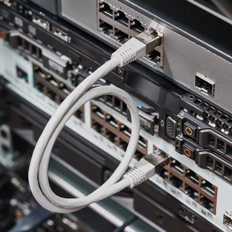 Шнур коммутационный патч-корд F/UTP RJ45-RJ45, CAT 6, LSZH серый, 0,5м REXANT — фото