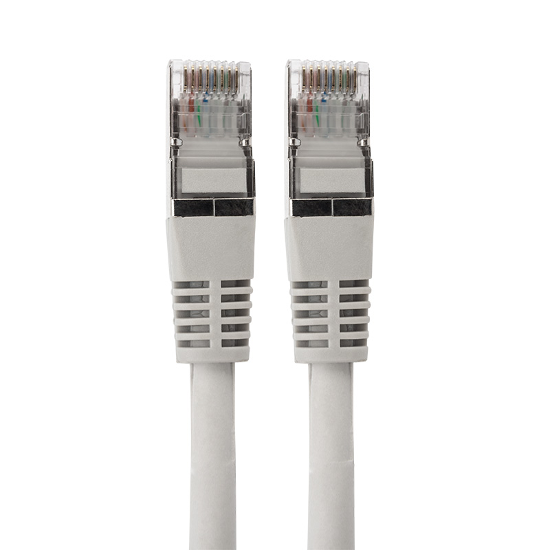Шнур коммутационный патч-корд F/UTP RJ45-RJ45, CAT 6, LSZH серый, 2м REXANT — фото