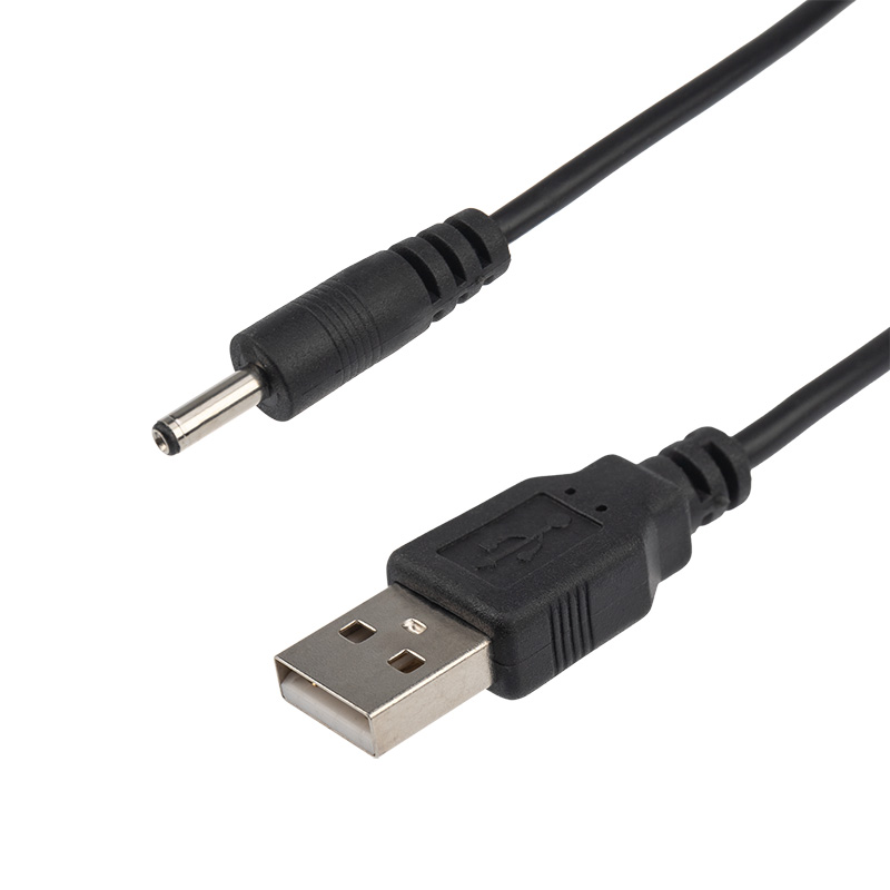 Кабель USB штекер - DC разъем питание 1,4х3,4 мм, спираль 1,5 метра REXANT — фото