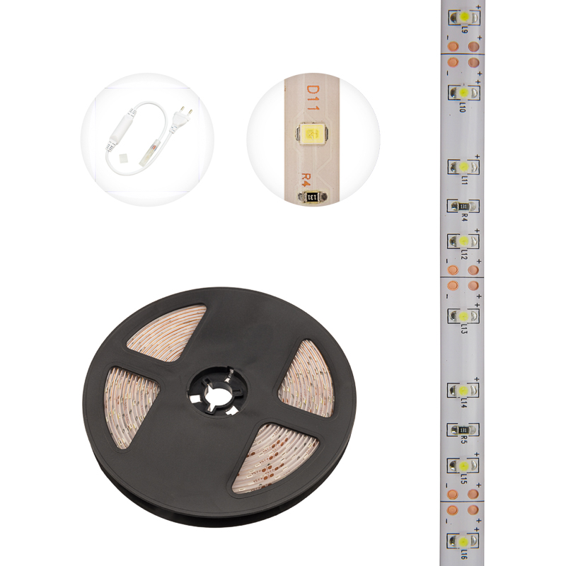 Лента светодиодная 12В, SMD2835, 4,8Вт/м, 60 LED/м, 6500К, 8мм, 5м, IP65 LAMPER — фото
