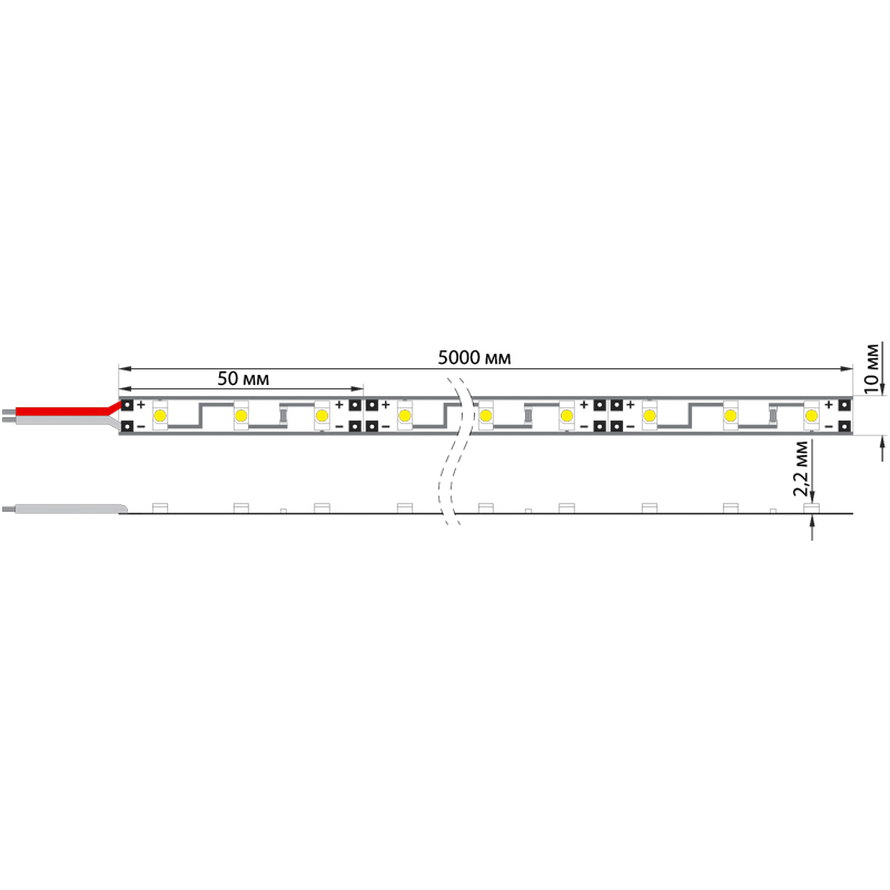 Лента светодиодная 12В, SMD2835, 4,8Вт/м, 60 LED/м, зеленый, 8мм, 5м, IP65 LAMPER — фото