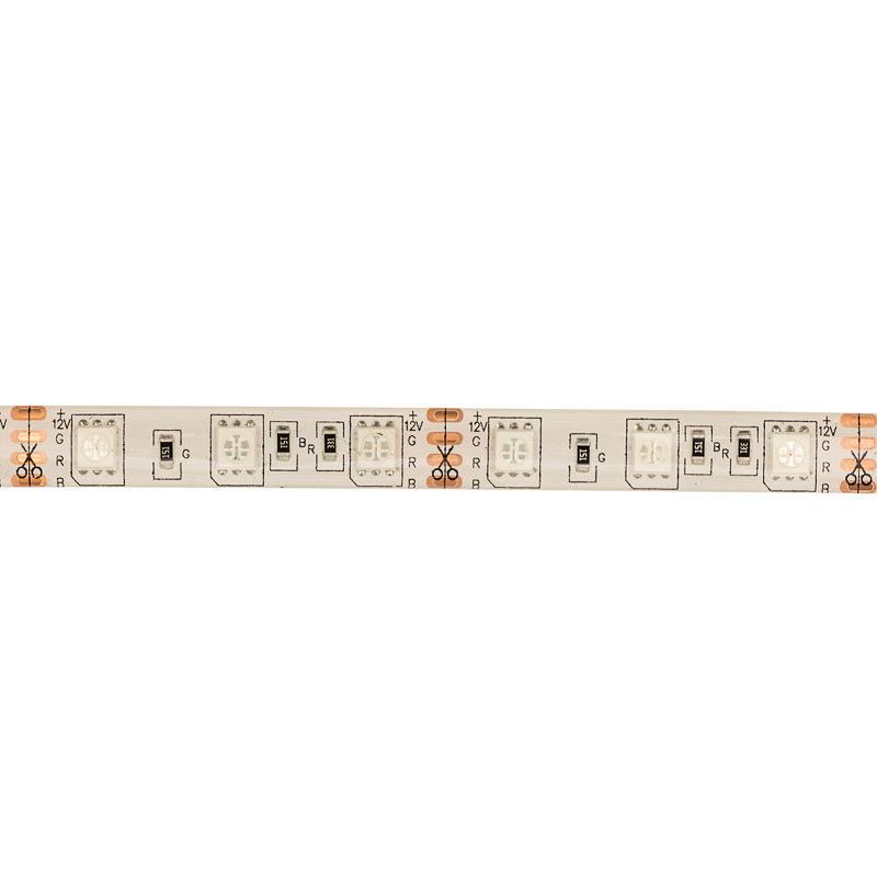 Лента светодиодная 12В, SMD5050, 14,4Вт/м, 60 LED/м, RGB, 10мм, 5м, IP65 LAMPER — фото