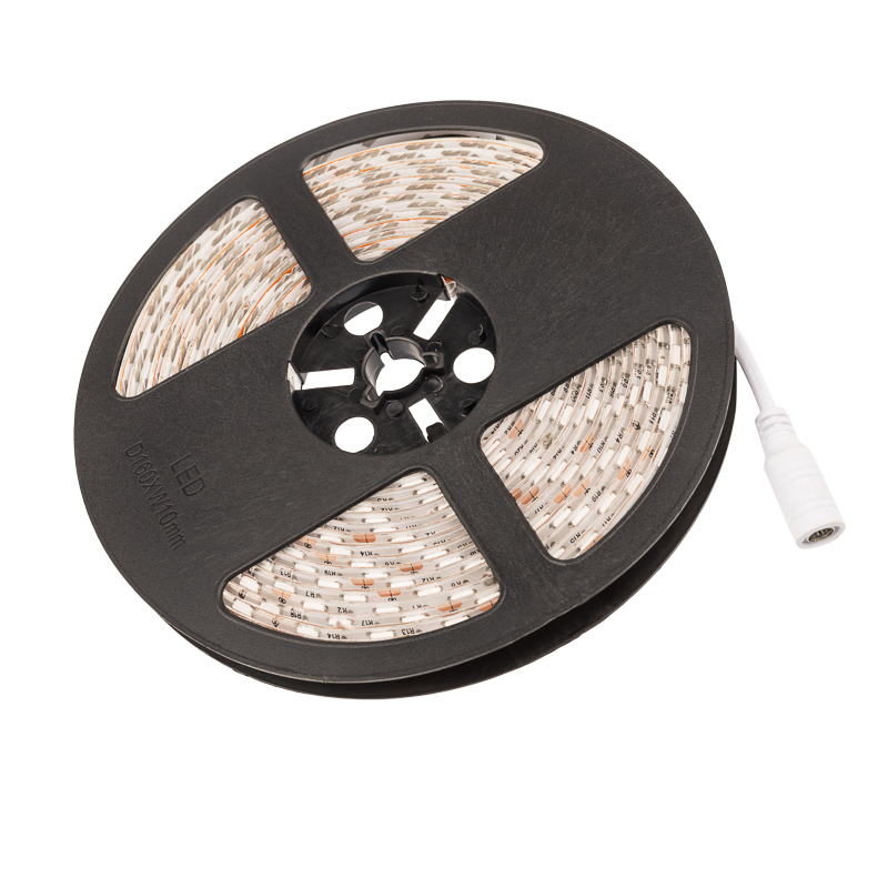 Лента светодиодная 12В, SMD5050, 14,4Вт/м, 60 LED/м, желтый, 10мм, 5м, IP65 LAMPER — фото
