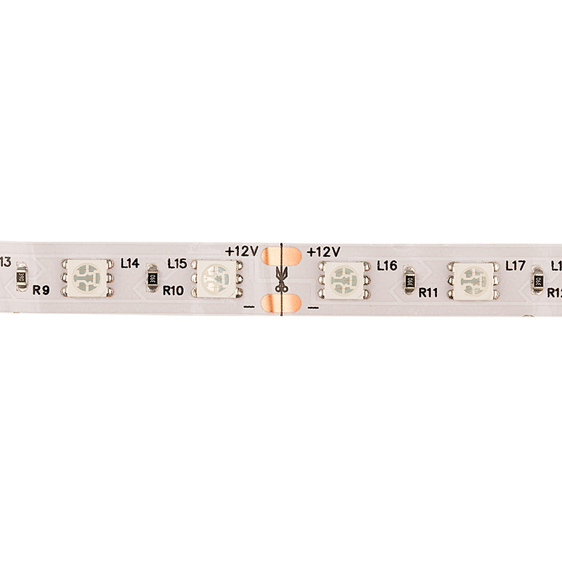 Лента светодиодная 12В, SMD5050, 14,4Вт/м, 60 LED/м, зеленый, 10мм, 5м, IP20 LAMPER — фото