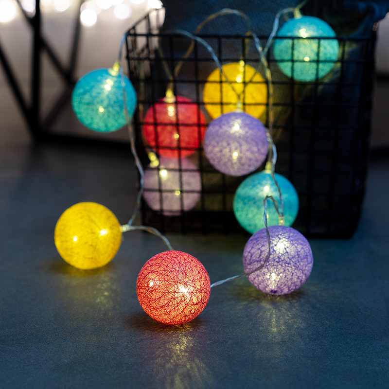 Тайские фонарики Фейерверк 1,5 м, прозрачный ПВХ, 10 LED, теплый белый, питание 2 х АА (батарейки не в комплекте) — фото