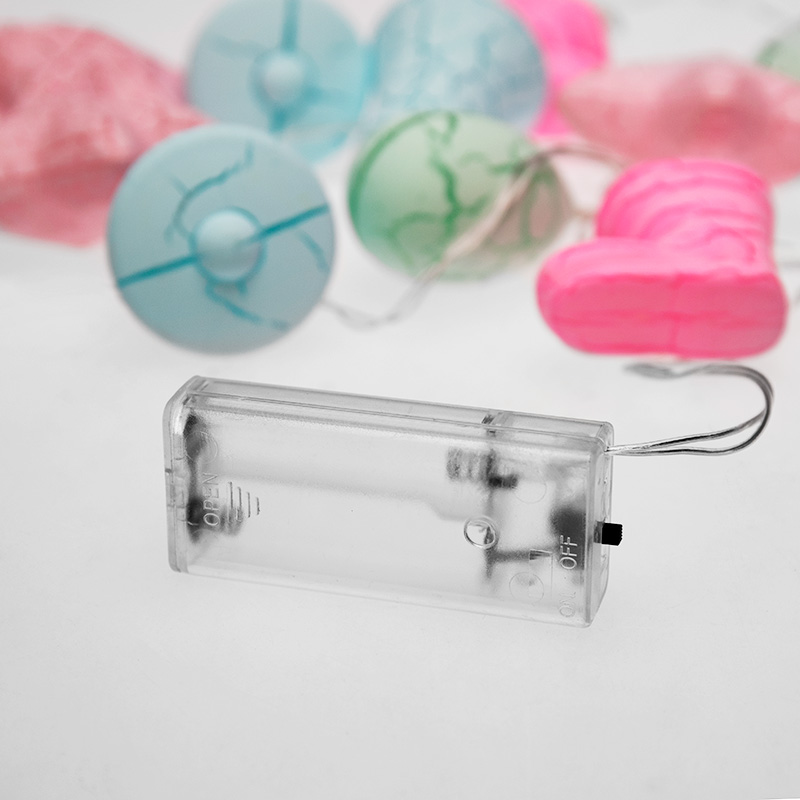 Гирлянда светодиодная Новый год 1,5 м, прозрачный ПВХ, 10 LED, теплый белый, питание 2 х АА (батарейки не в комплекте) — фото