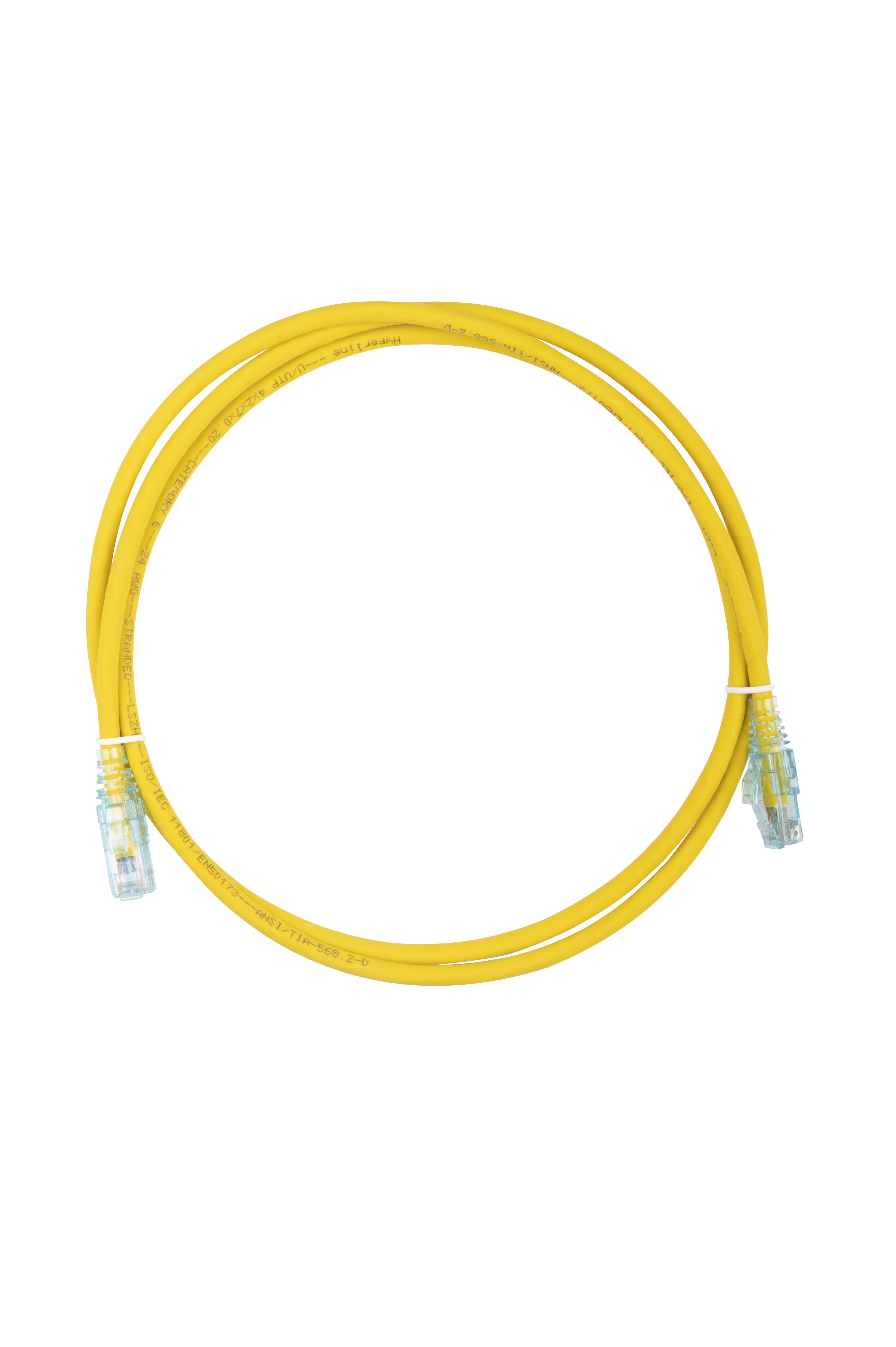 Hyperline PC-LPM-UTP-RJ45-RJ45-C6-1.5M-LSZH-YL Патч-корд RJ-45/RJ-45, неэкранированный U/UTP, категория 6 (100% Fluke Component Tested), 24AWG, LSZH, 1.5 м, желтый — фото
