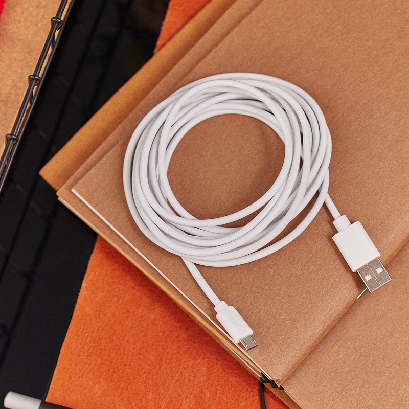 Кабель USB-A – micro USB, 1А, 3м, серый REXANT — фото