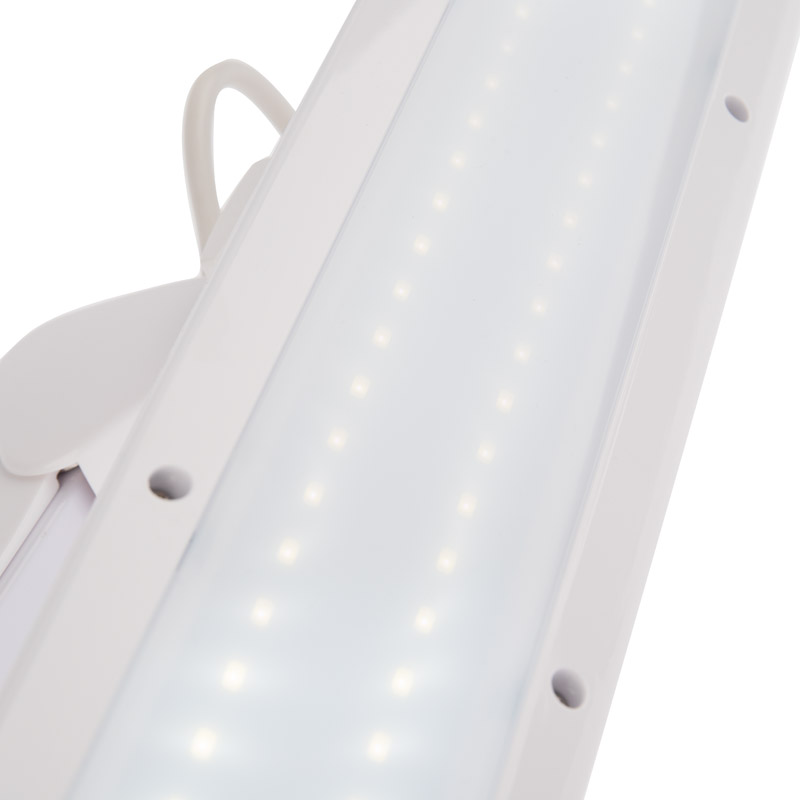 Лампа настольная бестеневая, струбцина, ЭКО-свет, 84 SMD LED, сенсорный диммер, белая REXANT — фото