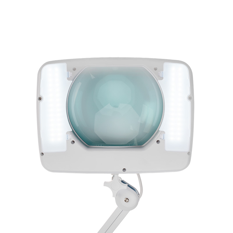 Лупа на струбцине квадратная 5D с подсветкой 60 SMD LED, сенсорный регулятор яркости, 190х157мм, белая REXANT — фото