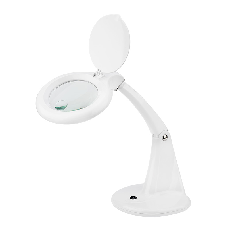 Лупа настольная 3D+12D с подсветкой 40 SMD LED, ø100мм, белая REXANT