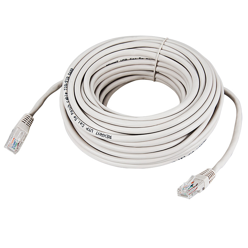 Шнур коммутационный, патч-корд U/UTP RJ45-RJ45, CAT 5e, PVC серый, 20м REXANT — фото