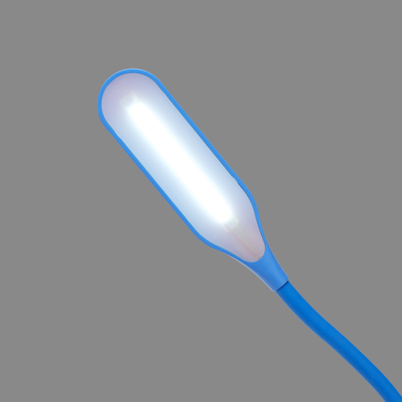 Светильник настольный Click 4Вт, LED, 4000К, диммируемый 3 ступени, заряжаемый, на прищепке, синий REXANT — фото