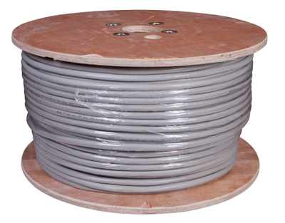 Кабель витая пара F/UTP, CAT 5е, PVC, 25PR, 24AWG, внутренний, однопроволочный, серый, 305м, РФ REXANT — фото