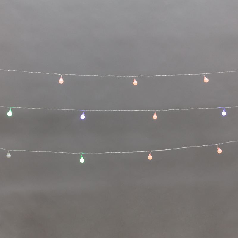 Гирлянда светодиодная Шарики 5м, 20LED, IP20, прозрачный провод, свечение мульти (RG/RB), мигание, 230В NEON-NIGHT — фото