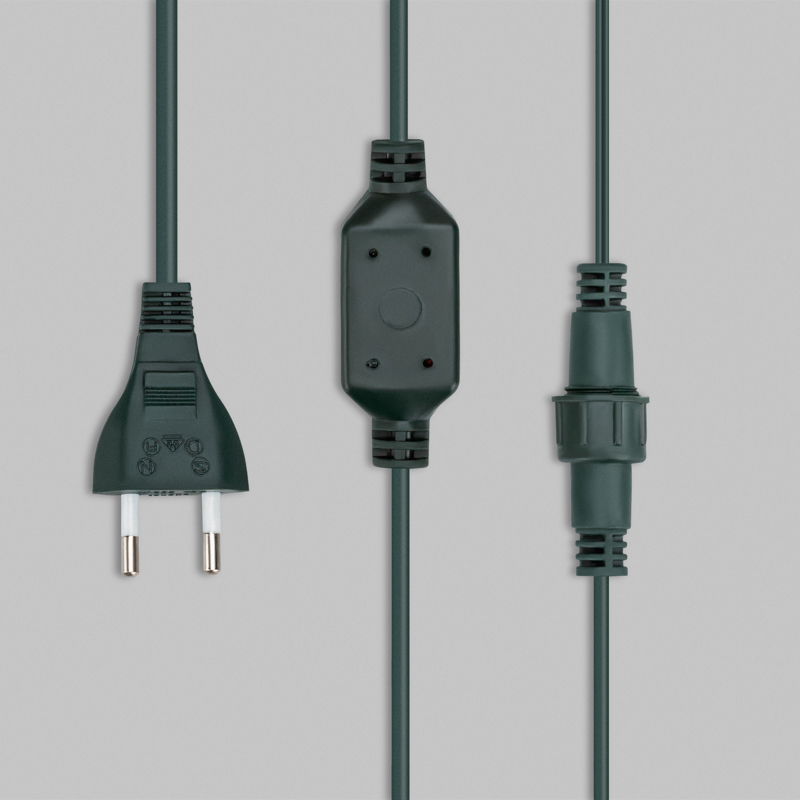Гирлянда Мультишарики 20м, 200LED, диаметр 15мм, IP44, зеленый провод, свечение мульти (RG/RB), мигание, 230В NEON-NIGHT — фото