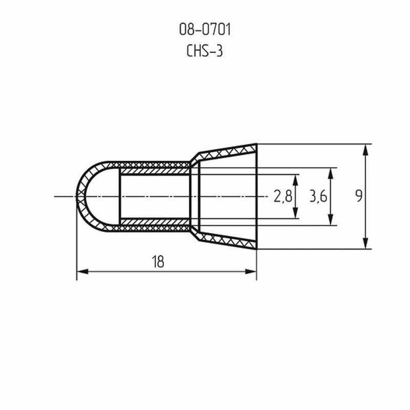 Концевая изолированная заглушка КИЗ-1, ø 2,8 мм (1,0-2,5 мм²) REXANT — фото