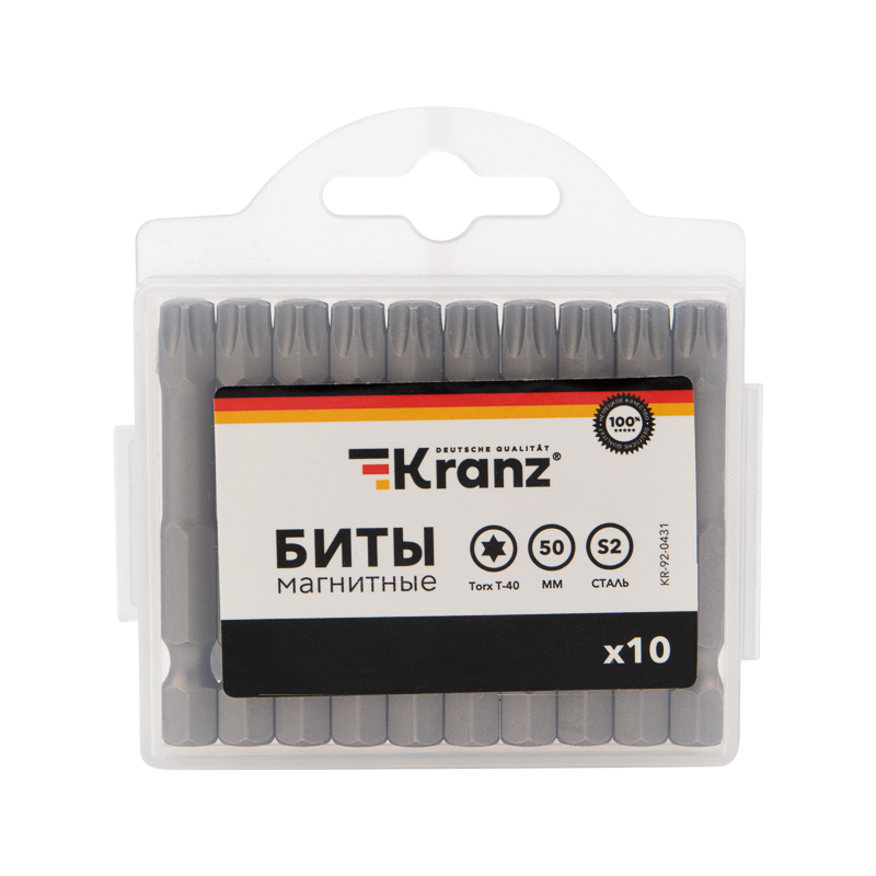 Бита Torx T-40х50 мм для шуруповерта (упак. 10 шт.) KRANZ — фото