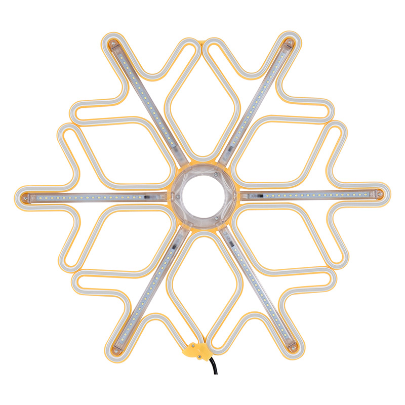 Светодиодная фигура из гибкого неона Снежинка с эффектом тающих сосулек 60x60см ТЕПЛЫЙ БЕЛЫЙ/БЕЛЫЙ NEON-NIGHT — фото