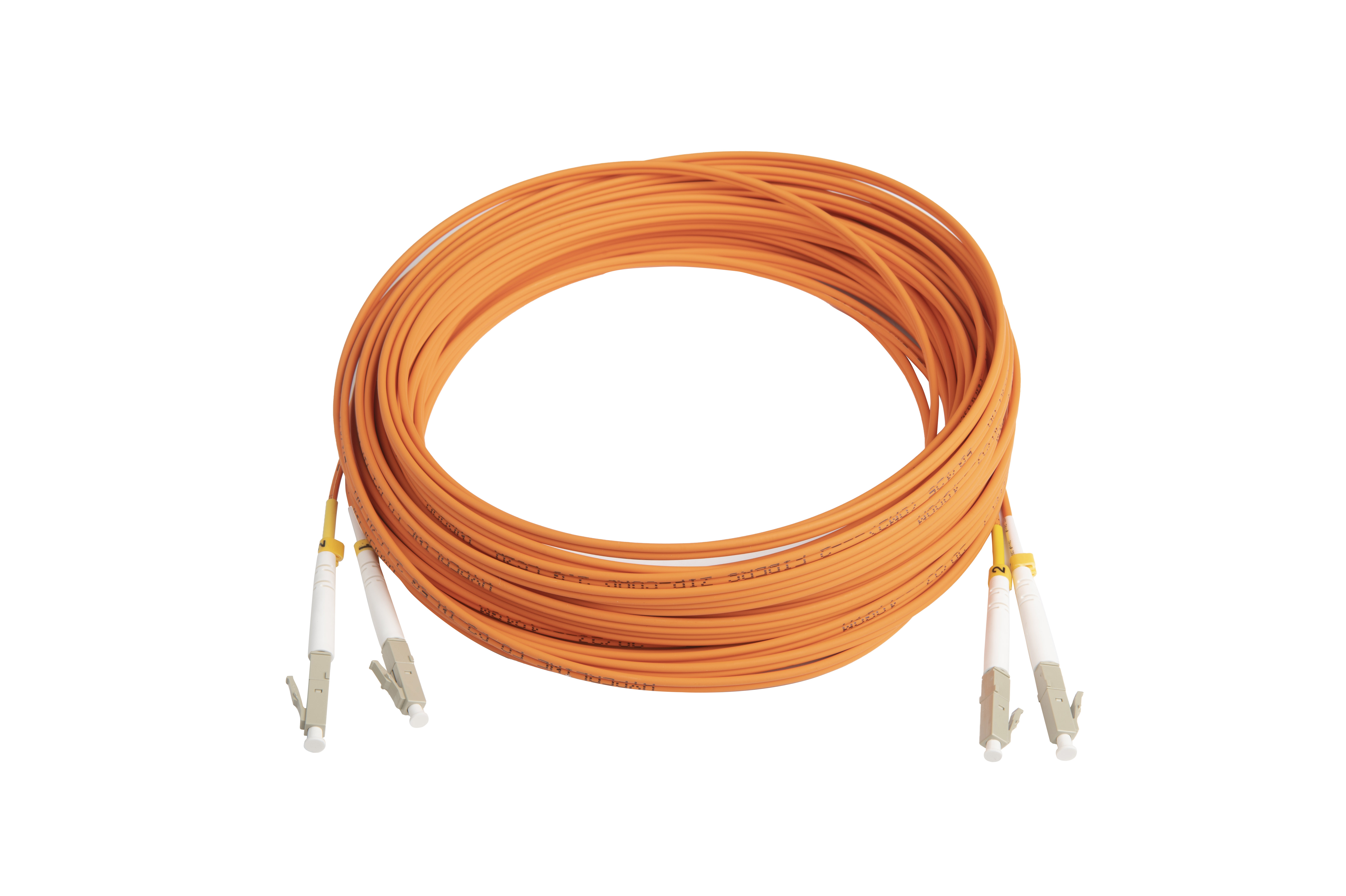 Hyperline FC-D2-50-LC/UR-LC/UR-H-15M-LSZH-OR Патч-корд волоконно-оптический (шнур) MM 50/125 (OM2), LC-LC, UPC, duplex, 2.0 мм, LSZH, 15 м (замена FC-D2-50-LC/PR-LC/PR-H-15M-LSZH-OR) — фото