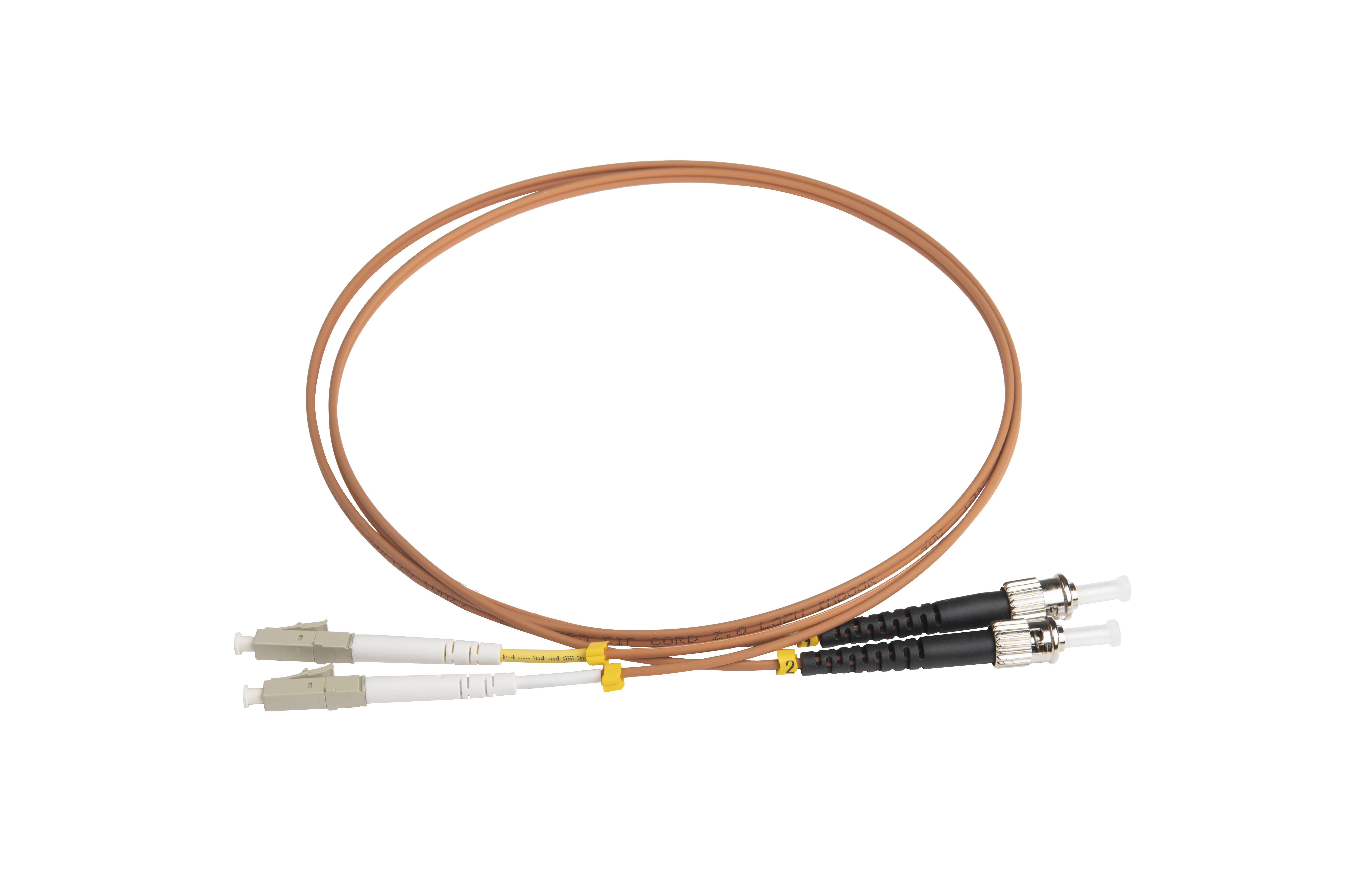 Hyperline FC-D2-50-LC/UR-ST/UR-H-1M-LSZH-OR Патч-корд волоконно-оптический (шнур) MM 50/125 (OM2), LC-ST, UPC, duplex, 2.0 мм, LSZH, 1 м (замена FC-D2-50-LC/PR-ST/PR-H-1M-LSZH-OR)